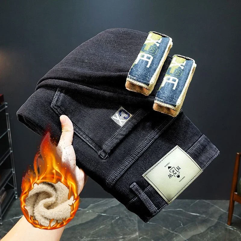 Streetwear Brand Denim - Heißer Verkauf Herren Verdickte Warme Slim-Fit-Jeans,
